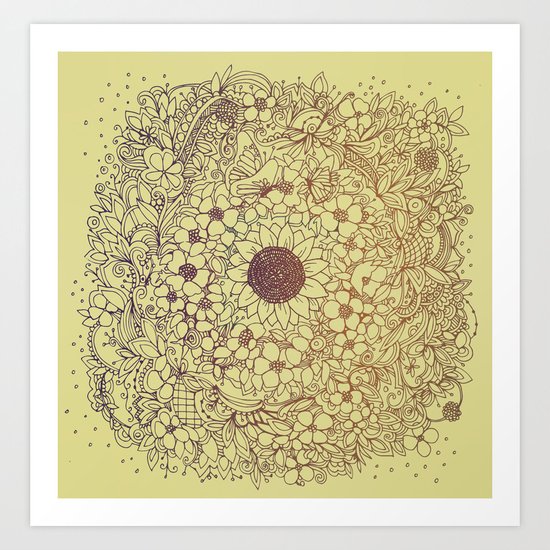 Flower circle Art Print