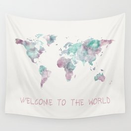 Pastel Map II - Cotton Candy Wall Tapestry