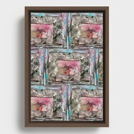 Marbling collage Framed Canvas