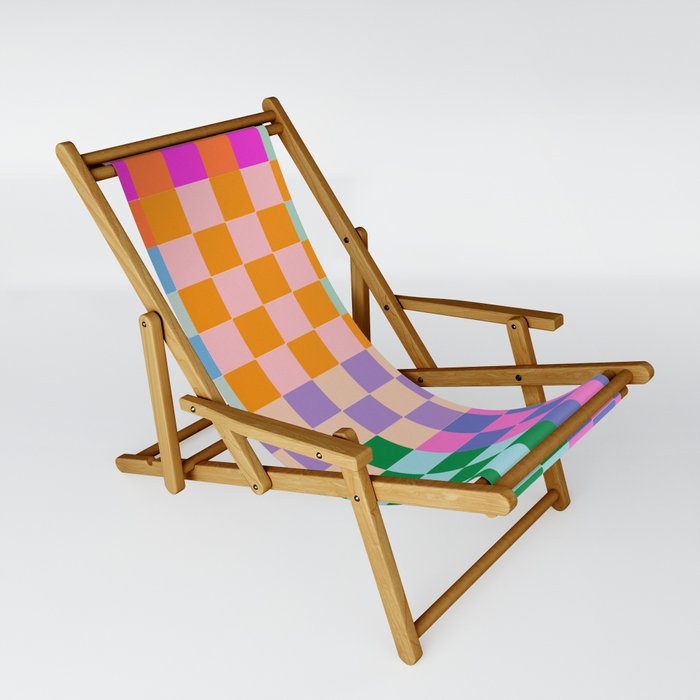 Checkerboard Collage Sling Chair