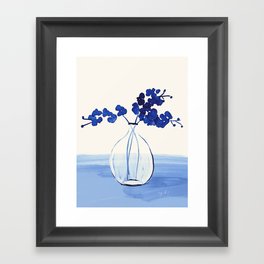 Blue flowers in a vase Framed Art Print