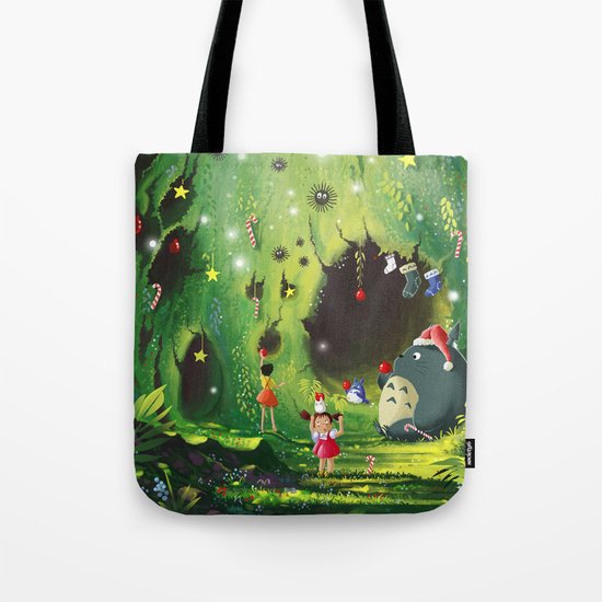 Totoro Christmas Tote Bag