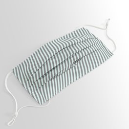[ Thumbnail: Light Cyan & Gray Colored Lined/Striped Pattern Face Mask ]