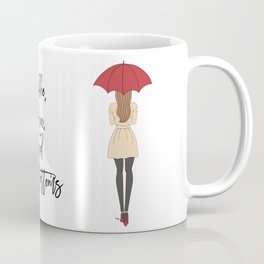 Coffee Rain and Red Bottoms - Brown Hair Coffee Mug