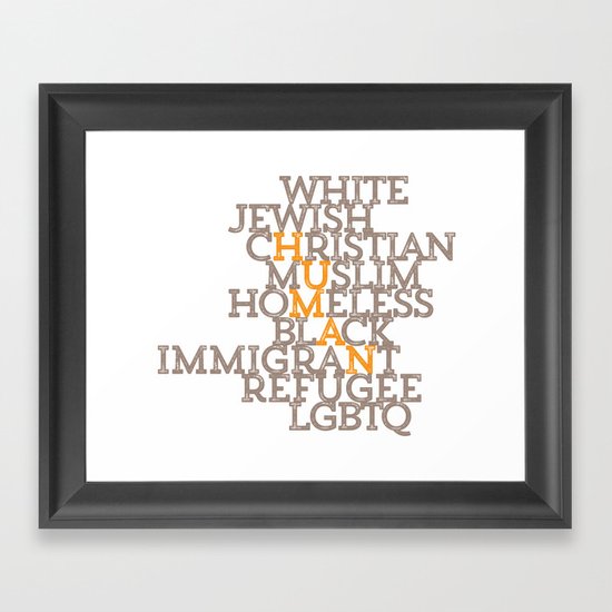 Just Human Framed Art Print