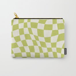 Chartreuse wavy checked pattern Carry-All Pouch