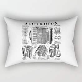 Accordion Player Accordionist Instrument Vintage Patent Rectangular Pillow