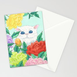 Minhwa: Cat in the Peony Bush A Type Stationery Card