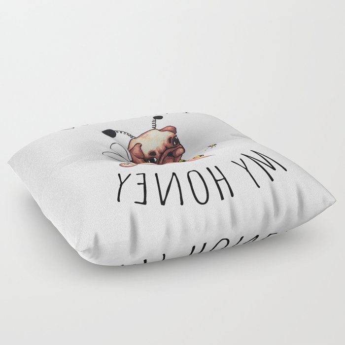 Lettering Honey Loving Character Colored Pencil Floor Pillow