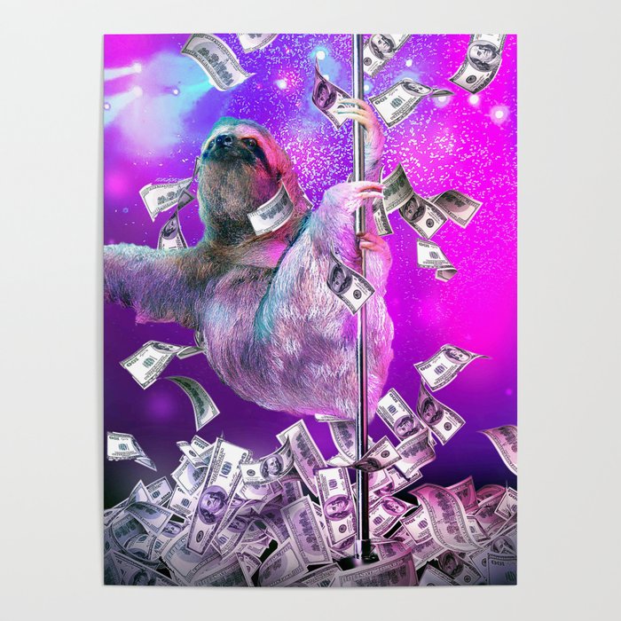 Dancing Pole Strip Sloth Dancer Poster