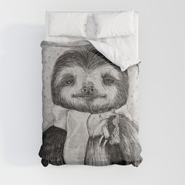 Chill Sloth Smoking a Joint Comforter