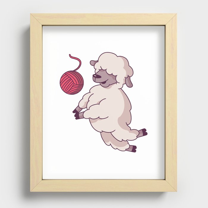 funny Volleyball Sheep Recessed Framed Print