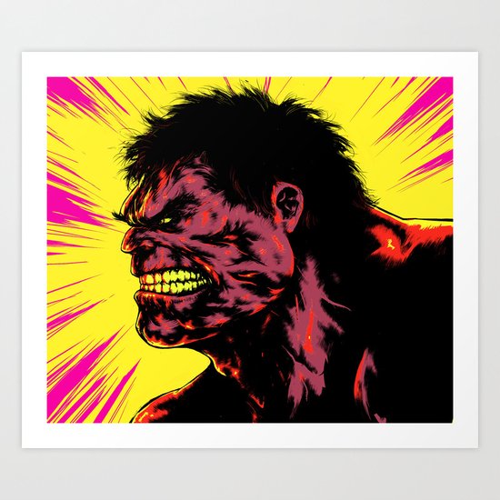 Hulk - Neon Art Print