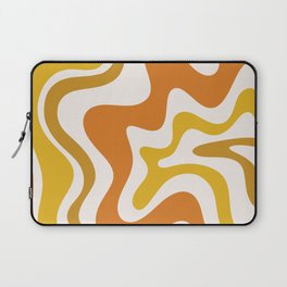 Retro Liquid Swirl Abstract Pattern in Moroccan Mustard Orange Ochre Laptop Sleeve