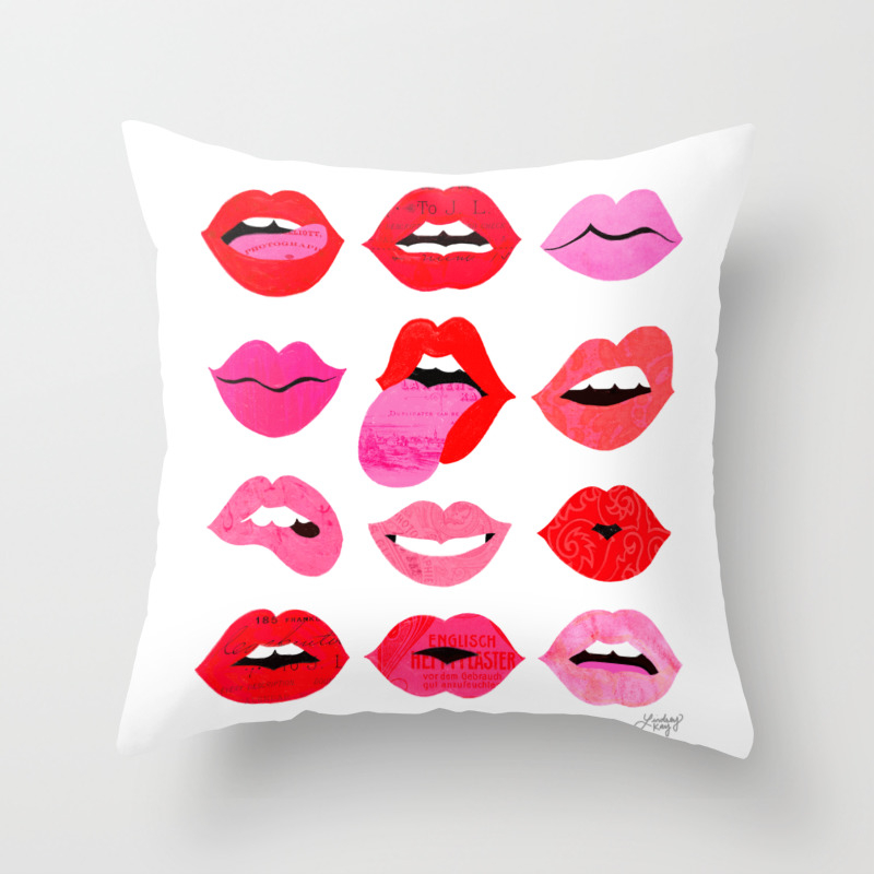 Lips of Love Throw Pillow by 