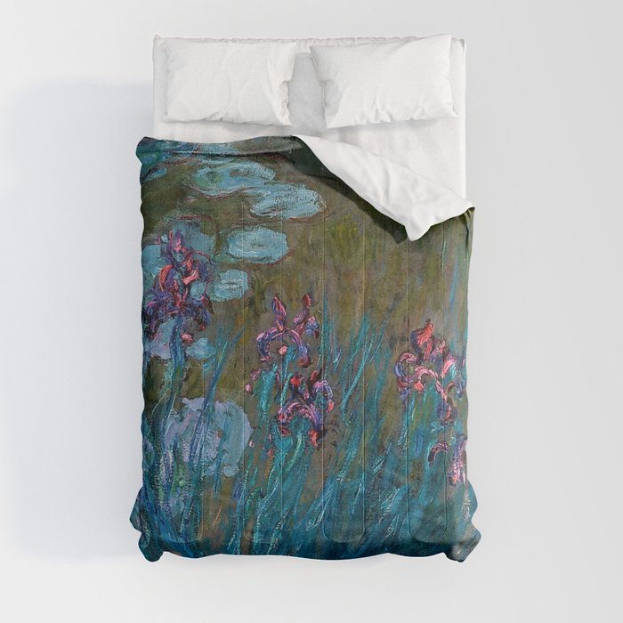 Monet Irises and Water Lilies Comforter