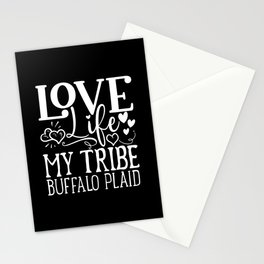 Love Life My Tribe Buffalo Plaid Stationery Card