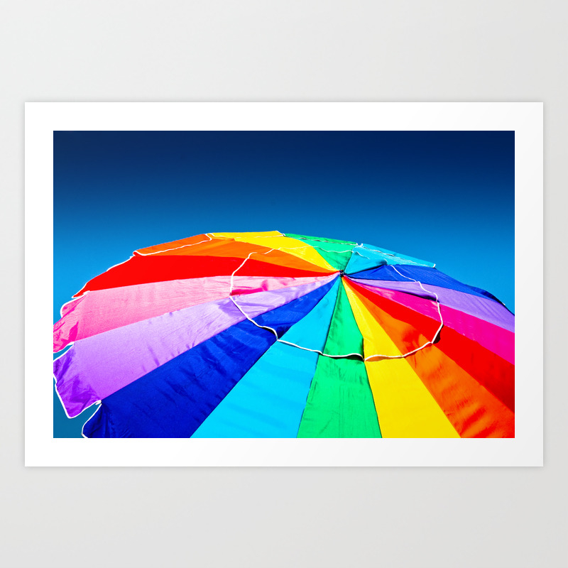 Rainbow Beach Umbrella Art Print By Eyeshuttertocall Society6