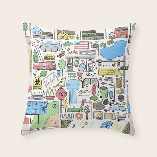 Suburbia Throw Pillow