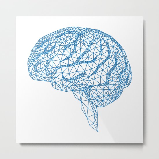 blue human brain Metal Print