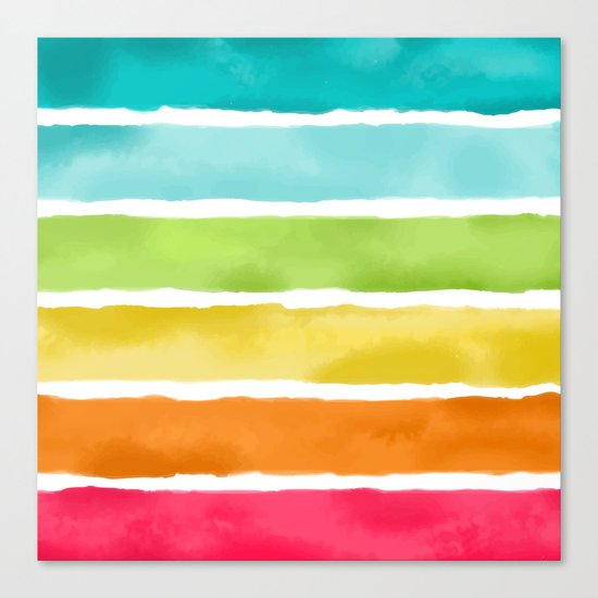 Watercolor Stripes Canvas Print