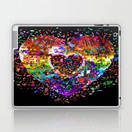 Shattered Rainbow Disco Ball Heart Laptop Skin