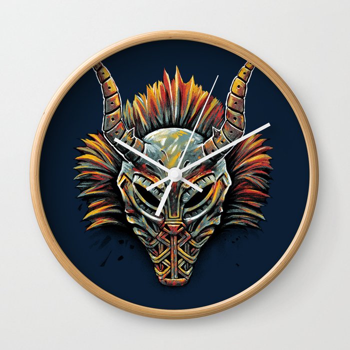 Killmonger Tribal Mask Wall Clock