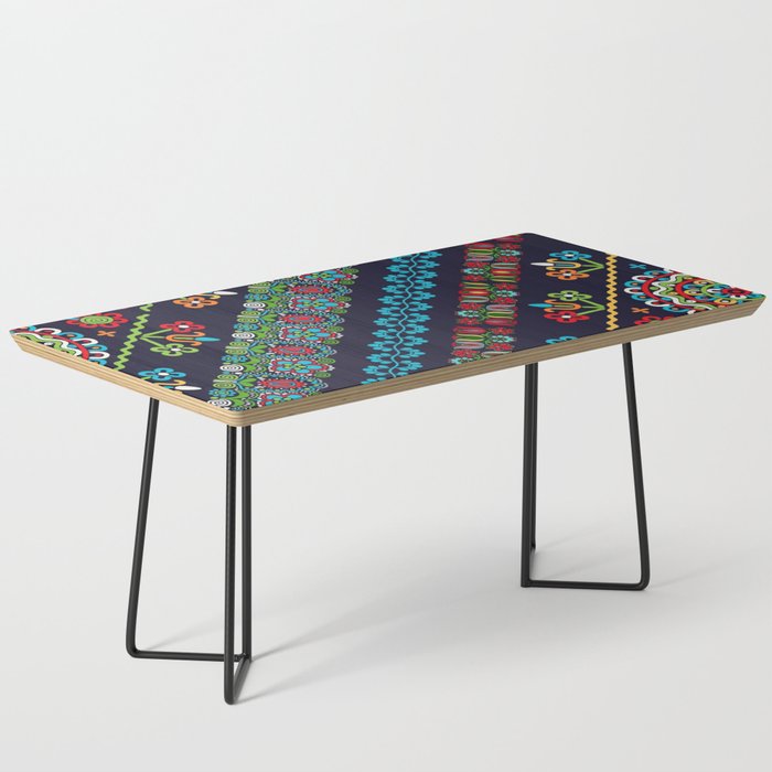 Mexican Floral Embroidery Pattern  Coffee Table