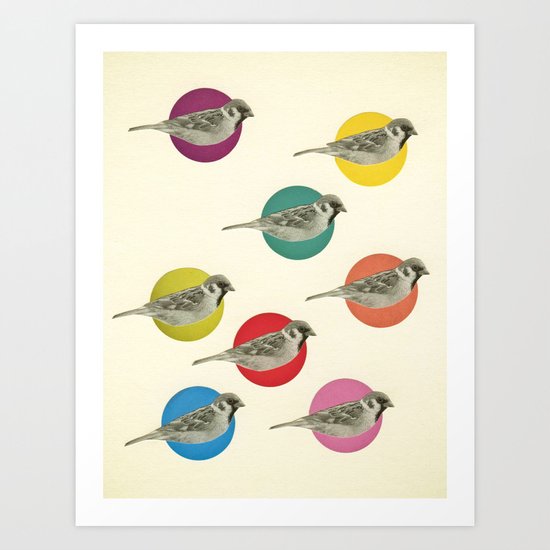 Gathering Sparrows Art Print