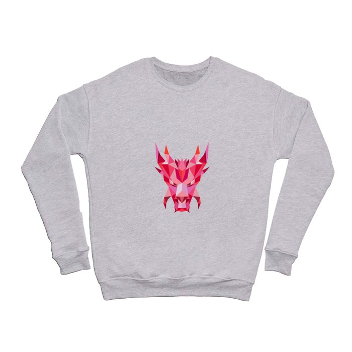 Dragon Head Front Low Polygon Style Crewneck Sweatshirt