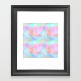 Pretty Rainbow Holographic Glitter Framed Art Print