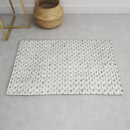 white Knitted Area & Throw Rug