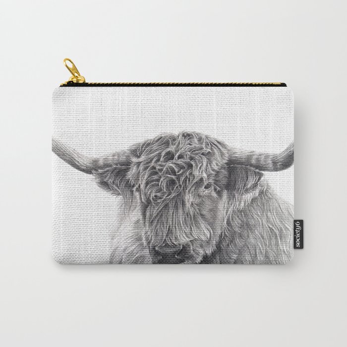 Hippie the Longhorn - Pencil Drawing Carry-All Pouch