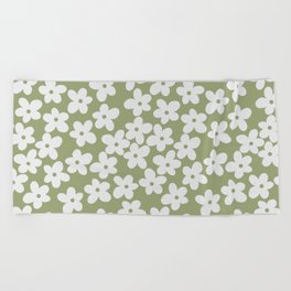 Mod Floral - Green Beach Towel