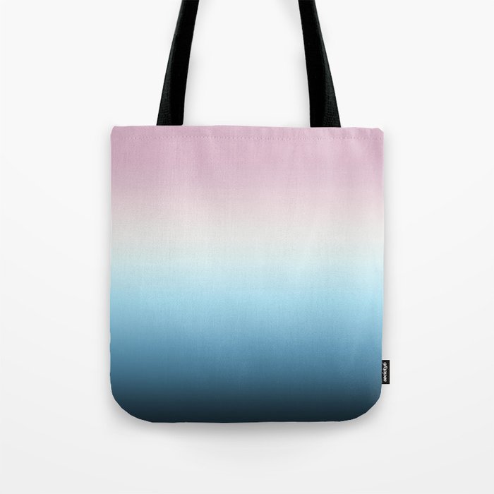 Feminine Pastel Ombre Pink, Cream and Blue Gradient Tote Bag