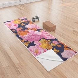 Sweet color vintage blooming Yoga Towel