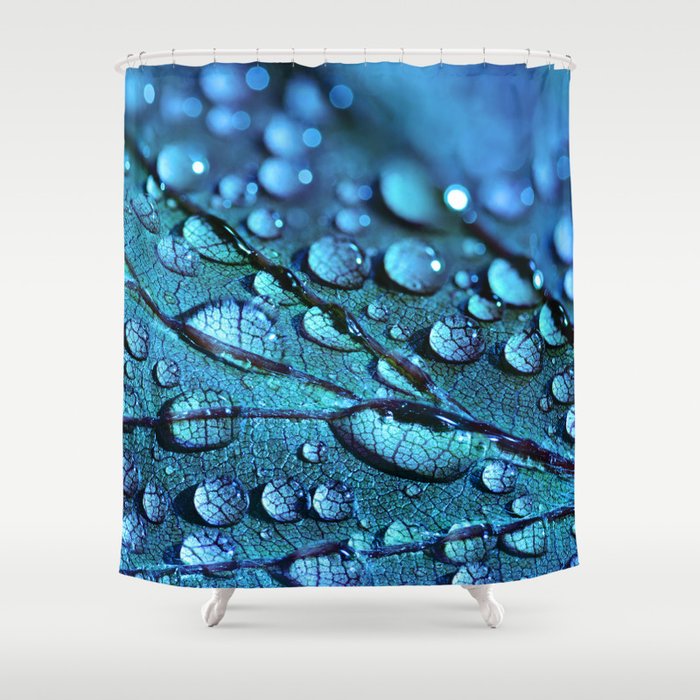 Drops in Shades of Teal Shower Curtain