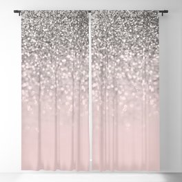 Sparkling Silver Blush Glitter #1 (Faux Glitter) #shiny #decor #art #society6 Blackout Curtain
