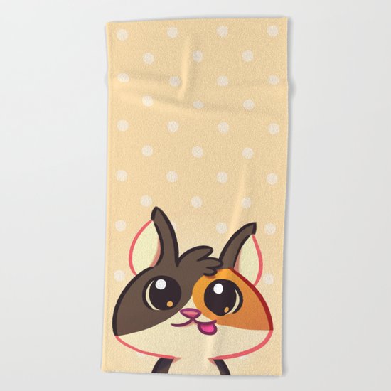 Curious Kitty Cat Beach Towel