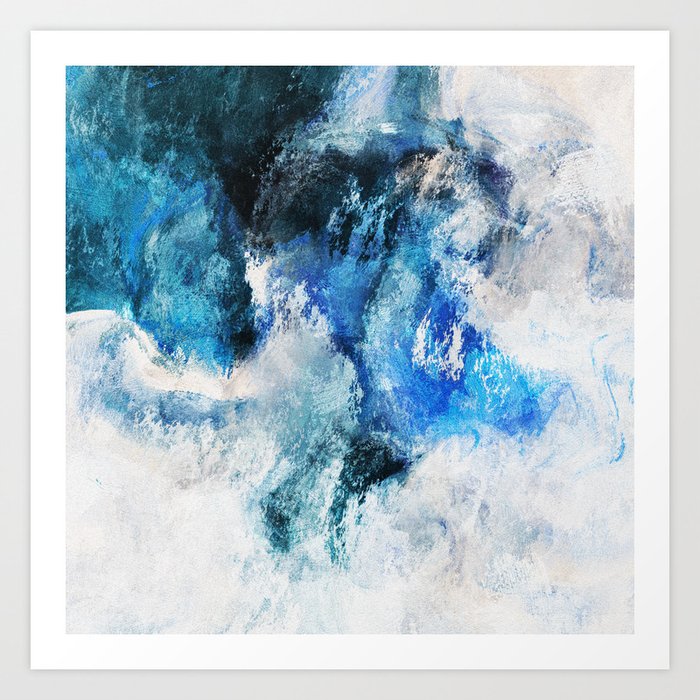 Waves Abstract Painting Minimalist Seascape Painting Art Print By Aysetoyran Society6