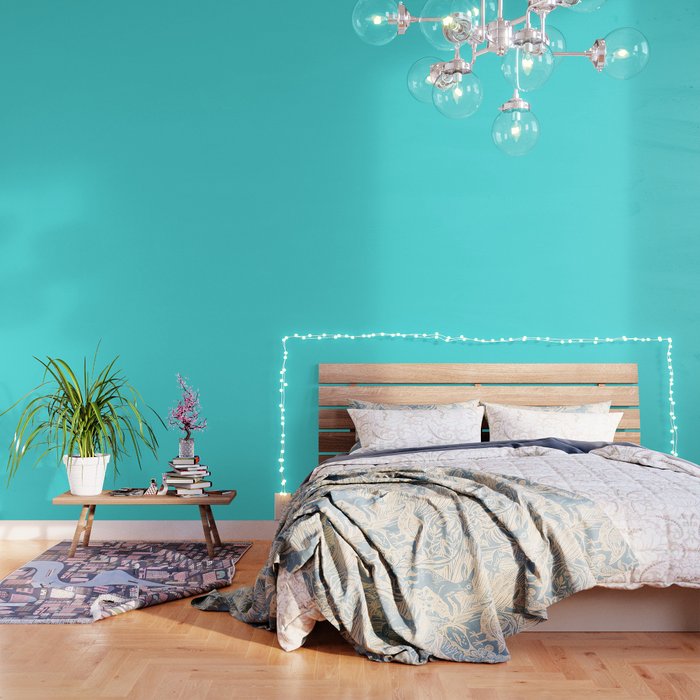 Solid Celeste Bright Aqua Blue Color Wallpaper