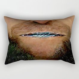 beard imitation mask with metal lips Rectangular Pillow