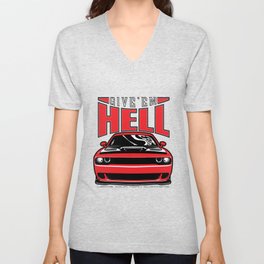 Give'em Hell Challenger Hellcat V Neck T Shirt