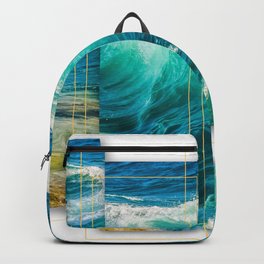 Amazing Ocean Waves Crashing on the Beach Backpack
