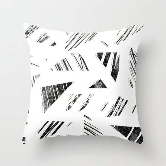 vintage triangle / black Throw Pillow