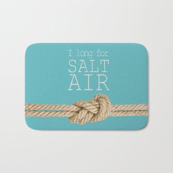 Beach Series Aqua - Beach Saying on turquoise background 2 on #Society6 Bath Mat
