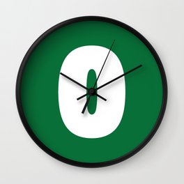 0 (White & Olive Number) Wall Clock