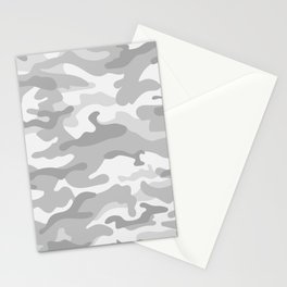Camouflage Grey And White Stationery Card