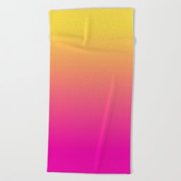 BRIGHT PINK & YELLOW COLOR GRADIENT  Beach Towel