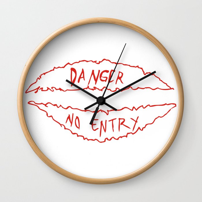 danger no entry Wall Clock